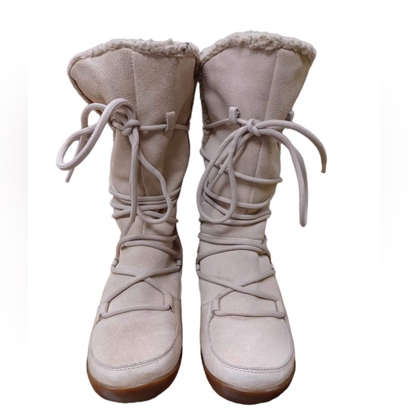 Clarks Nemo Thrill Gore-Tex Mid Calf Bone Colour Winter Boots Size 40 - Picture 3 of 7